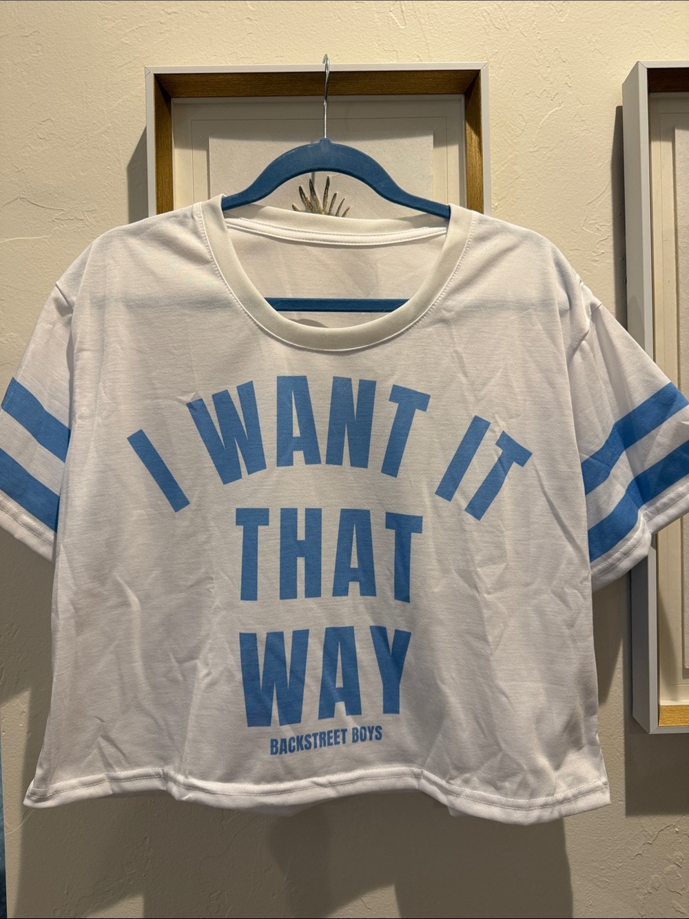 'I Want It That Way' Kids Tee - White & Light Blue